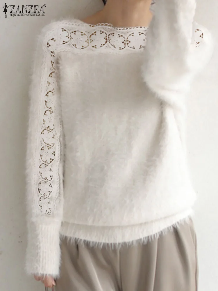 Women Long Sleeve Knitted Sweater ZANZEA 2023 Autumn Crochet Lace Patchwork Pullover Elegant Fashion Hollow Out Casual Loose Top
Women Long Sleeve Knitted Sweater ZANZEA 2023 Autumn Crochet Lace Patchwork Pullover Elegant Fashion Hollow Out Casual Loose Top