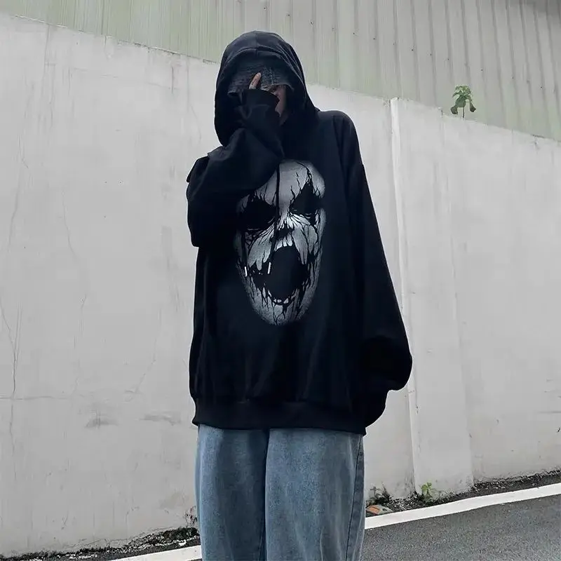 High street darkness printing fashion sweatshirts men and women trend clothing hooded autumn and winter loose hip hop tops
High street darkness printing fashion sweatshirts men and women trend clothing hooded autumn and winter loose hip hop tops