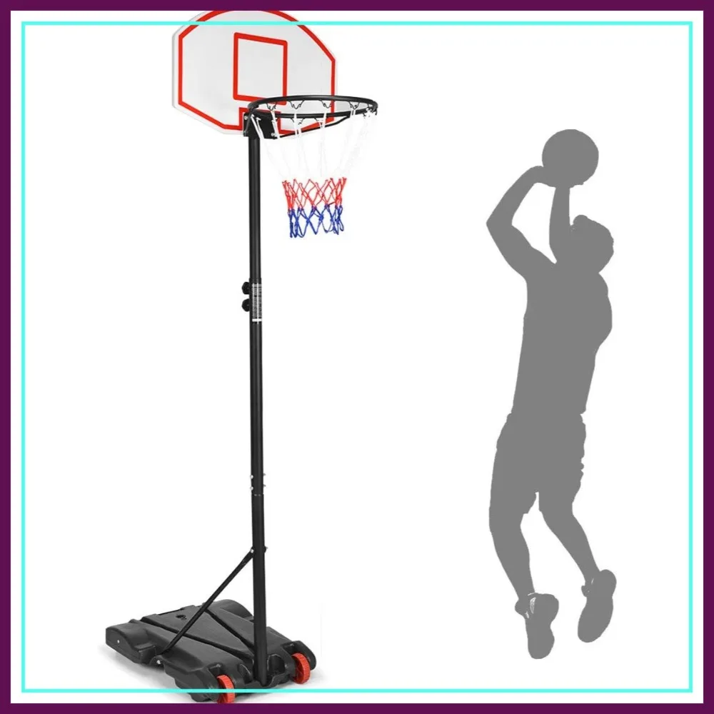 Portable Basketball Hoop with Wheels, 5.8-6.8 Ft Adjustable Height, 28 Inch Backboard, Youth Junior Kids Outdoor Indoor
Portable Basketball Hoop with Wheels, 5.8-6.8 Ft Adjustable Height, 28 Inch Backboard, Youth Junior Kids Outdoor Indoor