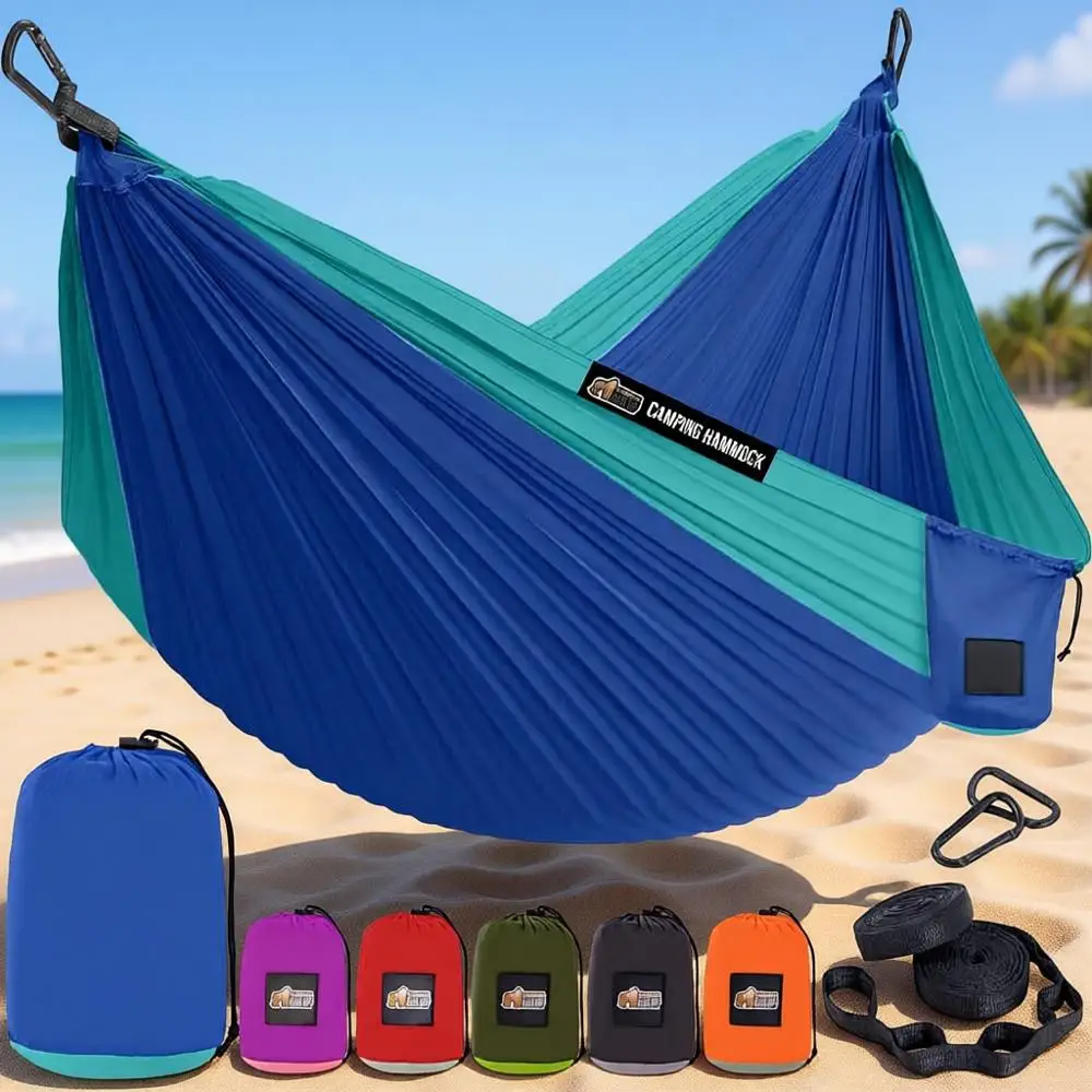 Rugged Outdoor Hammock with Strong Tree Straps, Portable Swing Seat for Camping, Hiking Backpacking Essentials, Single, Blue
Rugged Outdoor Hammock with Strong Tree Straps, Portable Swing Seat for Camping, Hiking Backpacking Essentials, Single, Blue