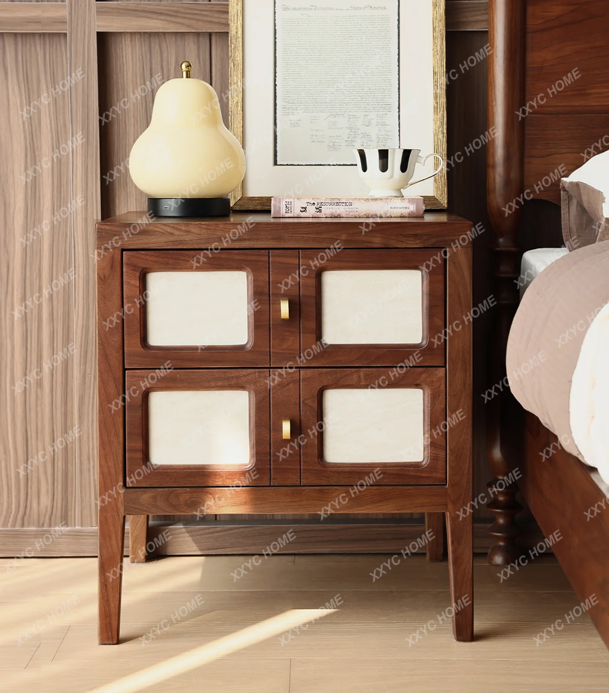 L black walnut medieval solid wood bedside table storage integrated
L black walnut medieval solid wood bedside table storage integrated