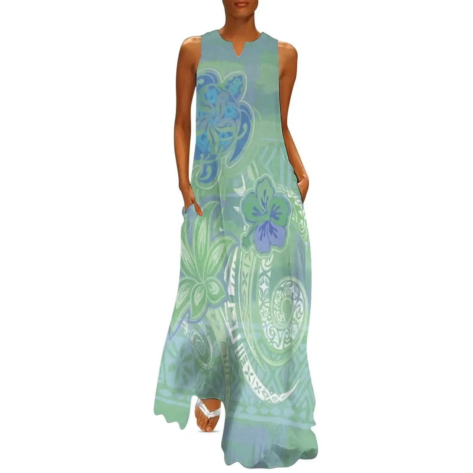 Hand Painted Teal Tribal Turtle Threads Long Dress summer dresses women 2025 Women's summer dresses Dress
Hand Painted Teal Tribal Turtle Threads Long Dress summer dresses women 2025 Women's summer dresses Dress