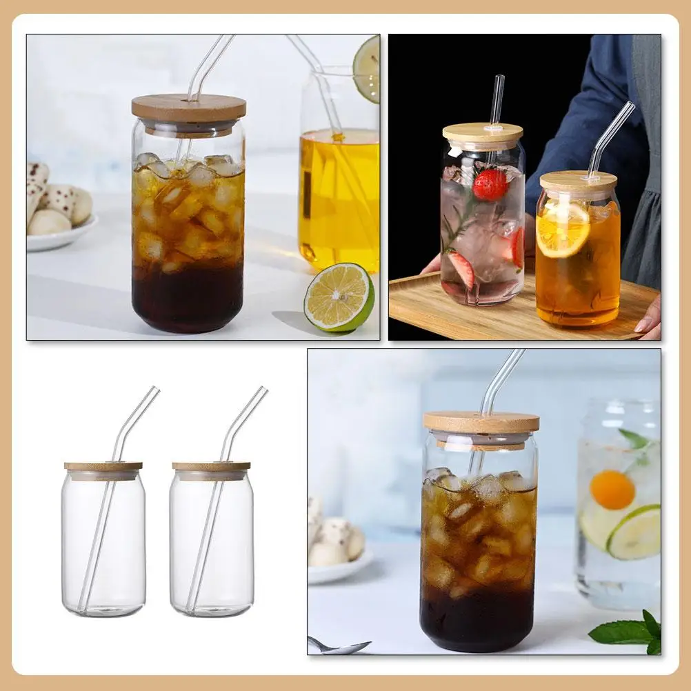 2 Pcs Glass Cups Bamboo Lids Straw Cups Water Glasses Cold Cup Heat Resistant Transparent Easy Clean
2 Pcs Glass Cups Bamboo Lids Straw Cups Water Glasses Cold Cup Heat Resistant Transparent Easy Clean