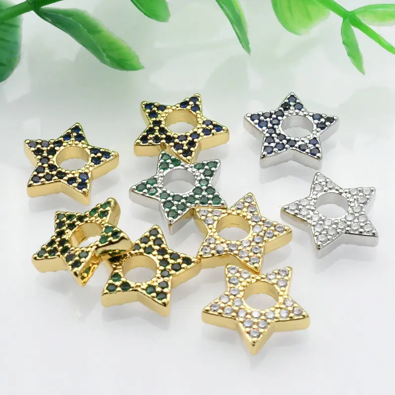 Delicate Women Jewelry Making High Quality Gold Plated Copper Double Side Multi CZ Setting Star Charms for DIY Women Earring
Delicate Women Jewelry Making High Quality Gold Plated Copper Double Side Multi CZ Setting Star Charms for DIY Women Earring