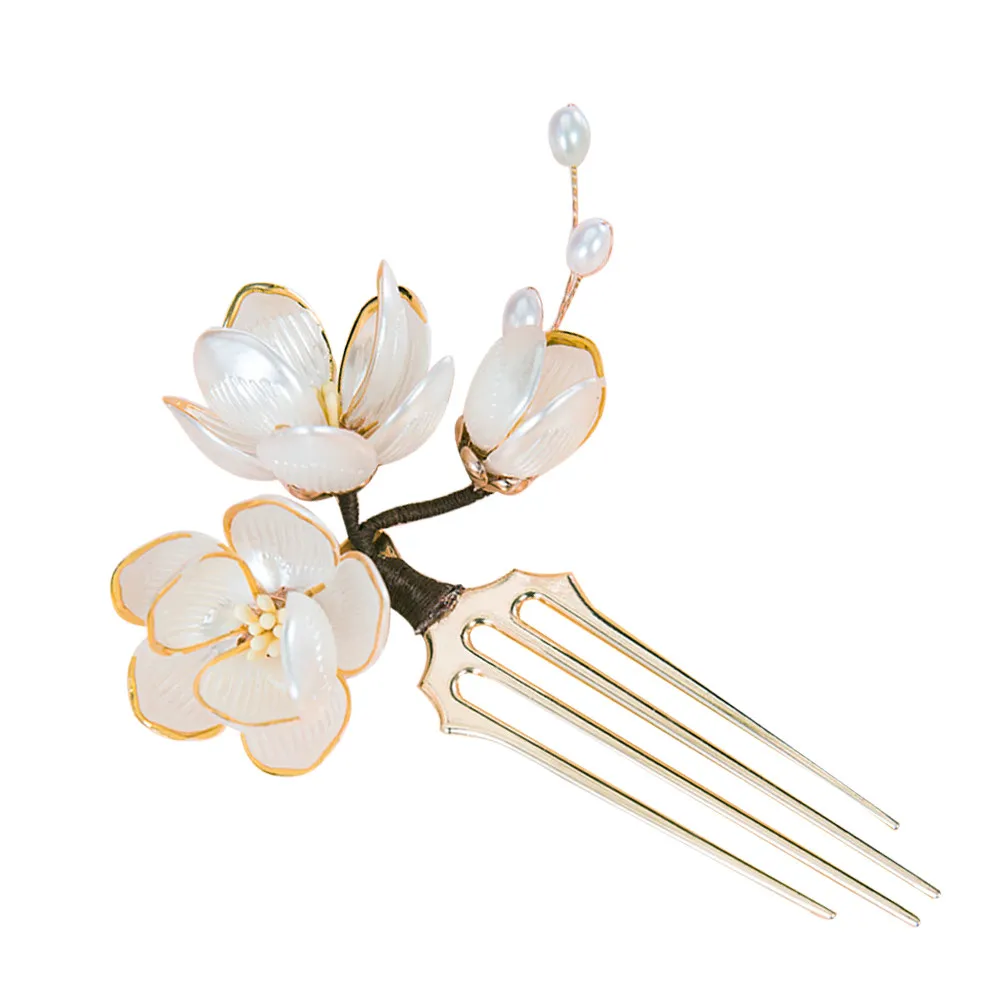 Chinese Style Hair Side Comb Lotus Flower Insert Vintage Hair Stick 4 Prong Hairpin Traditional Hanfu Wedding Accessories
Chinese Style Hair Side Comb Lotus Flower Insert Vintage Hair Stick 4 Prong Hairpin Traditional Hanfu Wedding Accessories
