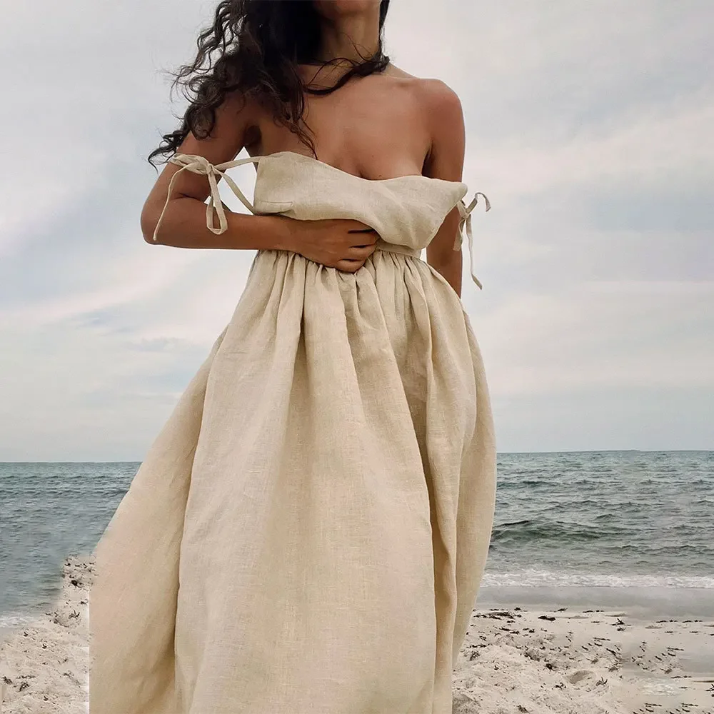 Original Backless Cotton Suspender Dress Spring and Summer Women's Elegant Mori Style Sexy V-Neck High Waist Suspender Dress
Original Backless Cotton Suspender Dress Spring and Summer Women's Elegant Mori Style Sexy V-Neck High Waist Suspender Dress
