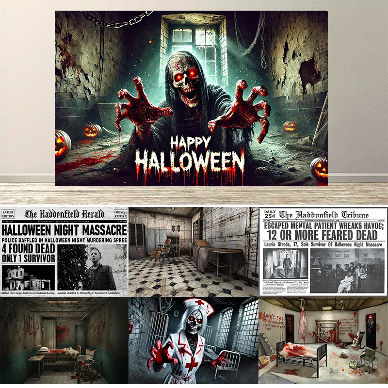 Dewprint Halloween Horror Movie Backdrop Mental Asylum Nurse Vintage Newspaper Party Background Banner Party Photo Booth Props
Dewprint Halloween Horror Movie Backdrop Mental Asylum Nurse Vintage Newspaper Party Background Banner Party Photo Booth Props
