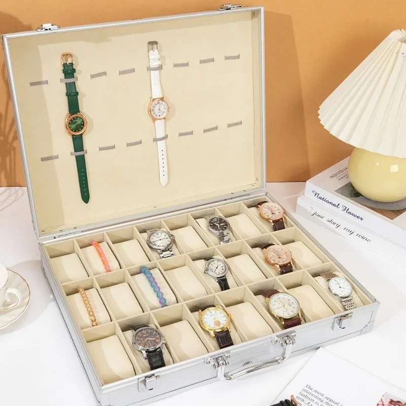 Large Capacity Watch Storage Box Luxury Metal Convenient Watches Boxes for Home Use Compartment Storage Case with Lock and Lid
Large Capacity Watch Storage Box Luxury Metal Convenient Watches Boxes for Home Use Compartment Storage Case with Lock and Lid