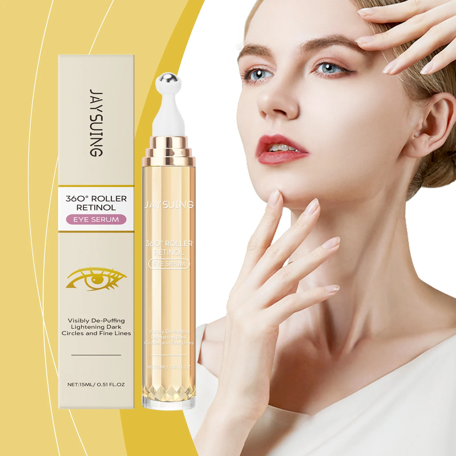JAYSUING Retional Eye Roller Serum Hyaluronic Acid Eye Bags Dark Circles Puffiness Smooth Moisturizing Massage Collagen Skincare
JAYSUING Retional Eye Roller Serum Hyaluronic Acid Eye Bags Dark Circles Puffiness Smooth Moisturizing Massage Collagen Skincare