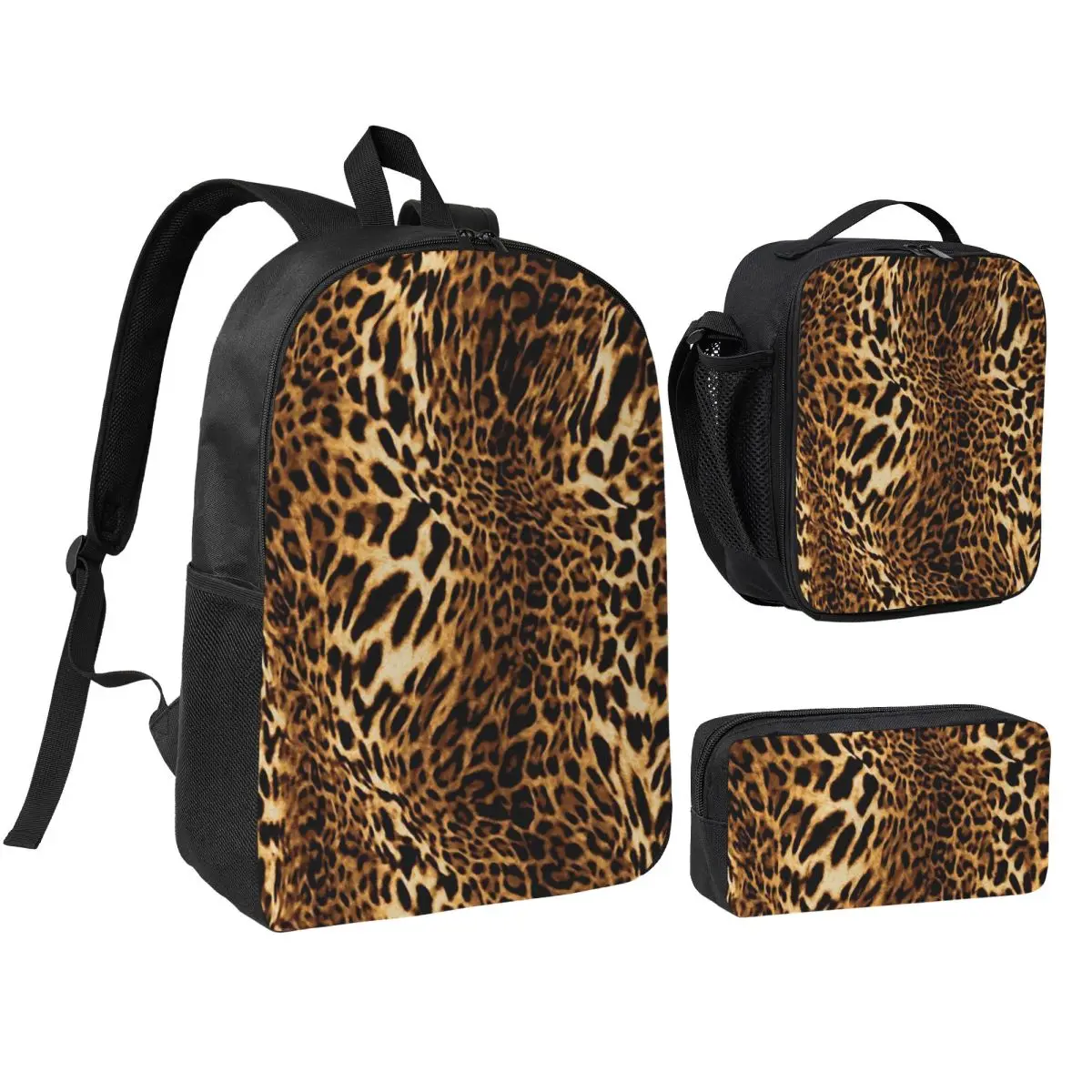 Leopard Skin Backpack Student BookBag School Bag Shoulder Bags 3ps Insulated Lunch Bag Pencil Case
Leopard Skin Backpack Student BookBag School Bag Shoulder Bags 3ps Insulated Lunch Bag Pencil Case