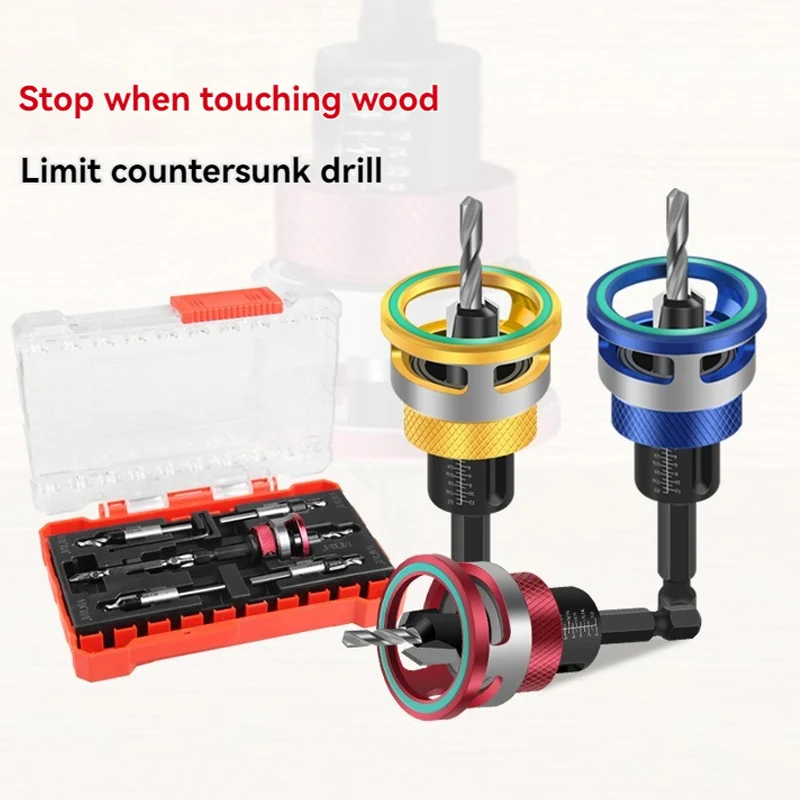 Набор сверл с зенковкой и ограничителем глубины трения HSS M2, коническое сверло, твердосплавное сверло для точных зенковки 
Набор сверл с зенковкой и ограничителем глубины трения HSS M2, коническое сверло, твердосплавное сверло для точных зенковки