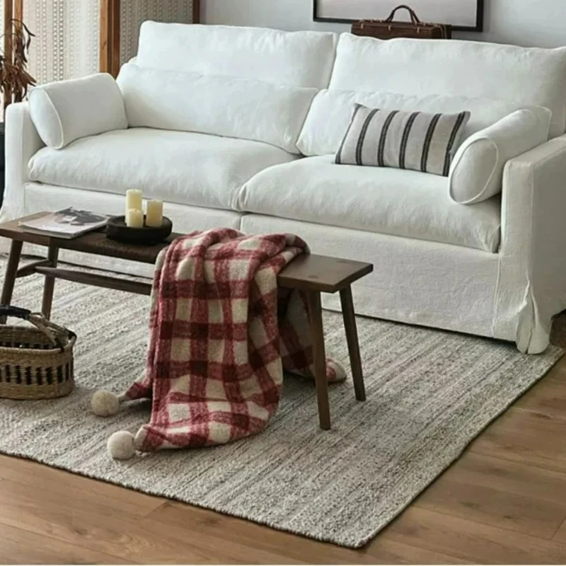Fabric sofa wind cream straight row double small apartment living room white linen sofa
Fabric sofa wind cream straight row double small apartment living room white linen sofa