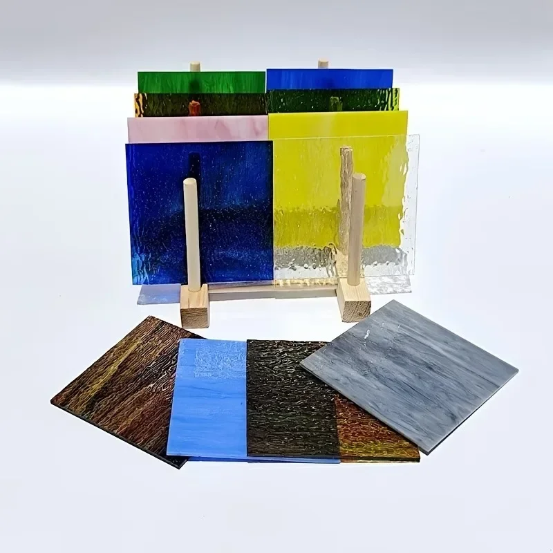5pcs Rainbow Colored Stained Glass Pieces 10X10cm Textured Transparent Glass for DIY Handmade Art And Mosaic Projects
5pcs Rainbow Colored Stained Glass Pieces 10X10cm Textured Transparent Glass for DIY Handmade Art And Mosaic Projects
