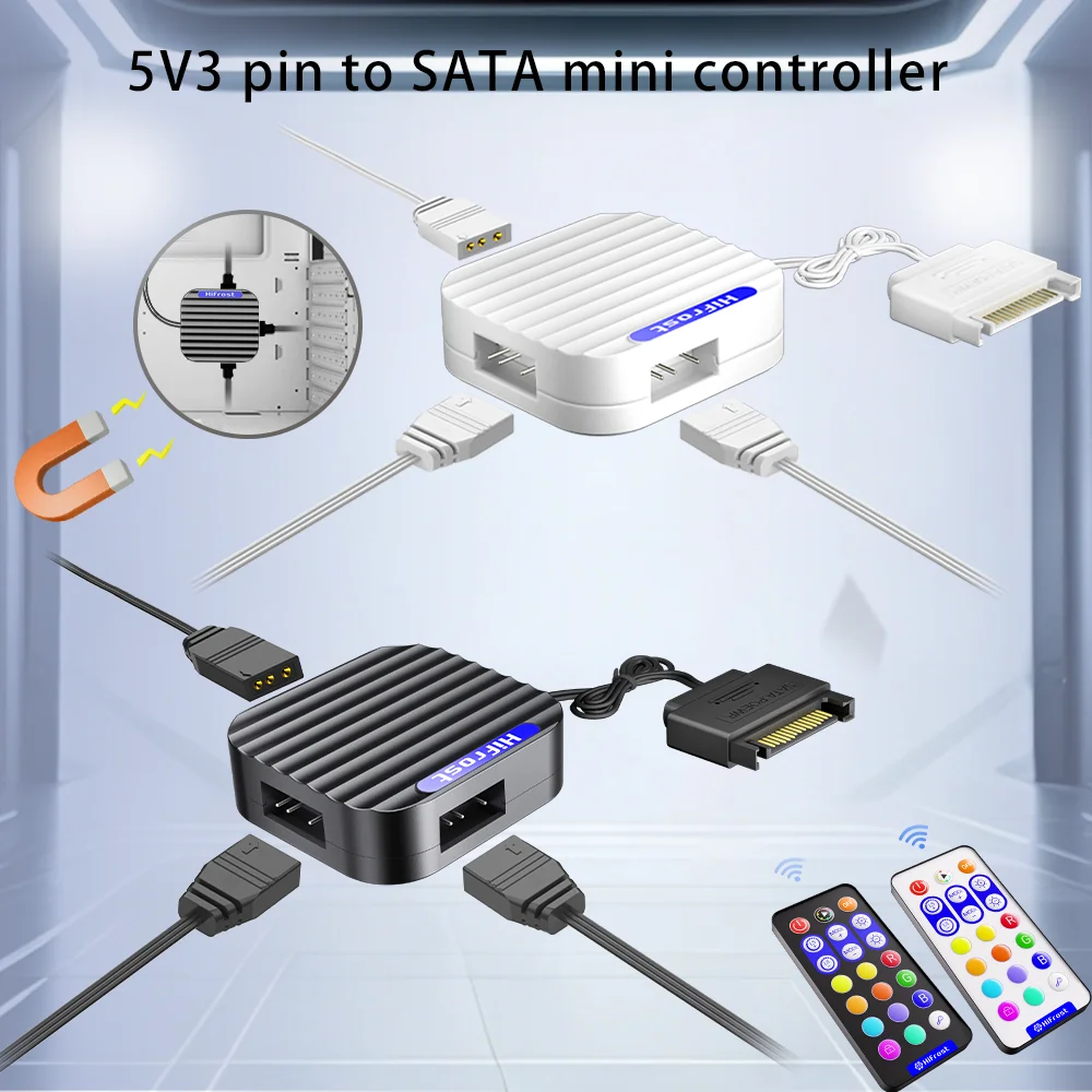 5V 3PIN To SATA Assembly Line Colorful LED Light Controller Mini Adapter Controller Divine Light Synchronization for PC Case Fan
5V 3PIN To SATA Assembly Line Colorful LED Light Controller Mini Adapter Controller Divine Light Synchronization for PC Case Fan
