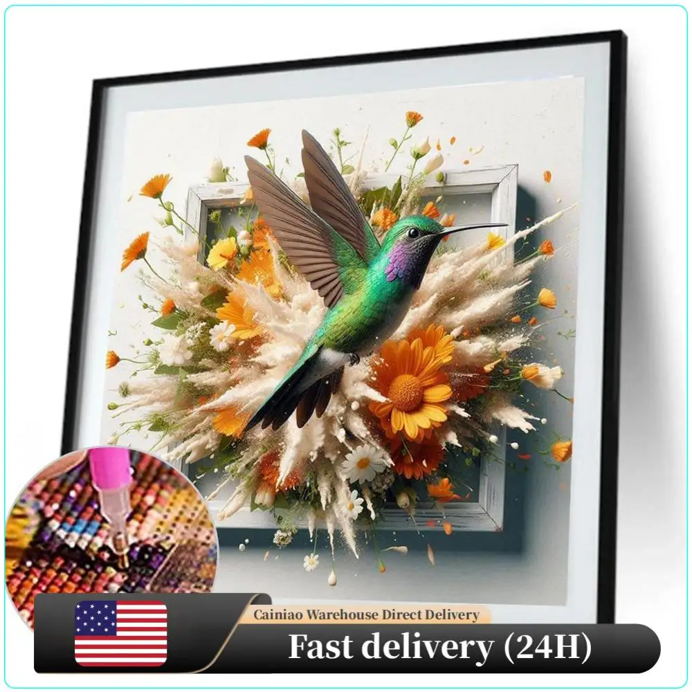 5D DIY Full Round Drill Diamond Painting Hummingbird Out of the Frame 40x40cm
5D DIY Full Round Drill Diamond Painting Hummingbird Out of the Frame 40x40cm
