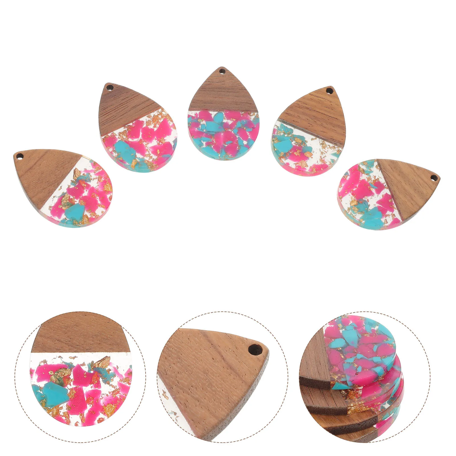 5Pcs Gold Foil Resin Wood Teardrop Charms Unique Water Drop Shape DIY Jewelry Earrings Pendants Making Supplies
5Pcs Gold Foil Resin Wood Teardrop Charms Unique Water Drop Shape DIY Jewelry Earrings Pendants Making Supplies