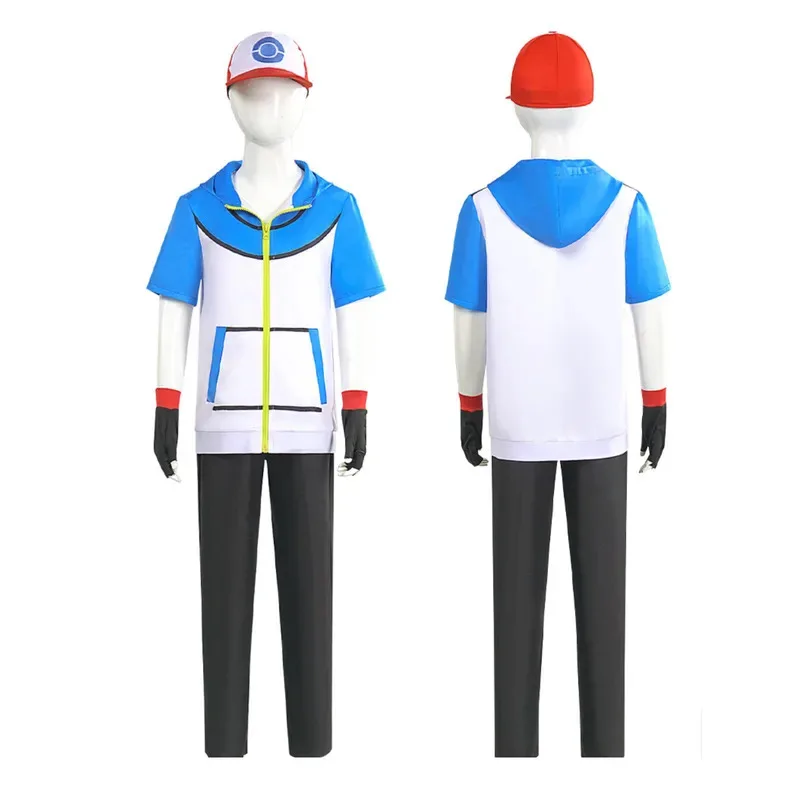 AA69Костюм аниме-тренажера Ash Ketchum для взрослых и детей для мужчин и женщин, синяя куртка, шляпа и перчатки, косплей на Хэллоуин 
AA69Костюм аниме-тренажера Ash Ketchum для взрослых и детей для мужчин и женщин, синяя куртка, шляпа и перчатки, косплей на Хэллоуин