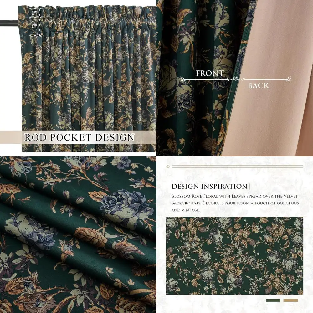 Роскошные зеленые бархатные шторы с цветочным узором, 90% теплоизоляция, затемняющие, 52Ш x 90Д, комплект из 2 панелей для раздвижных дверей
Роскошные зеленые бархатные шторы с цветочным узором, 90% теплоизоляция, затемняющие, 52Ш x 90Д, комплект из 2 панелей для раздвижных дверей