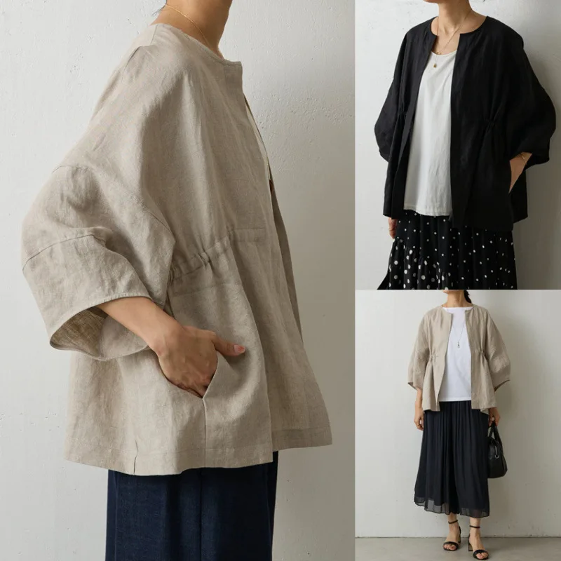 Японский кардиган Rakuten Ins с рукавами-фонариками, дышащее тонкое пальто, женский льняной хлопковый топ
Японский кардиган Rakuten Ins с рукавами-фонариками, дышащее тонкое пальто, женский льняной хлопковый топ