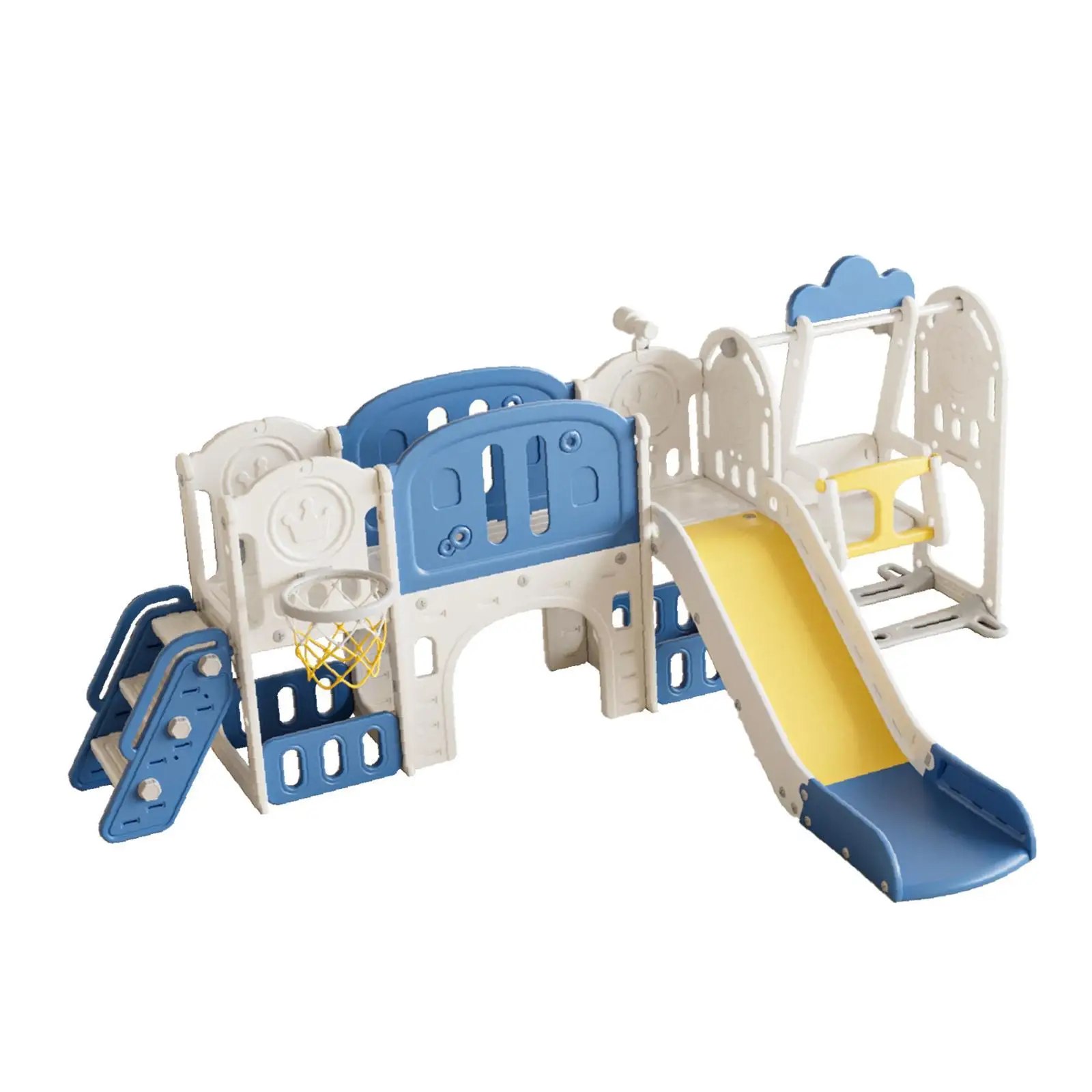 Детский игровой комплекс для дома и улицы: горка, качели и баскетбольное кольцо. Легкая сборка. Идеально для детской комнаты или сада.
Детский игровой комплекс для дома и улицы: горка, качели и баскетбольное кольцо. Легкая сборка. Идеально для детской комнаты или сада.