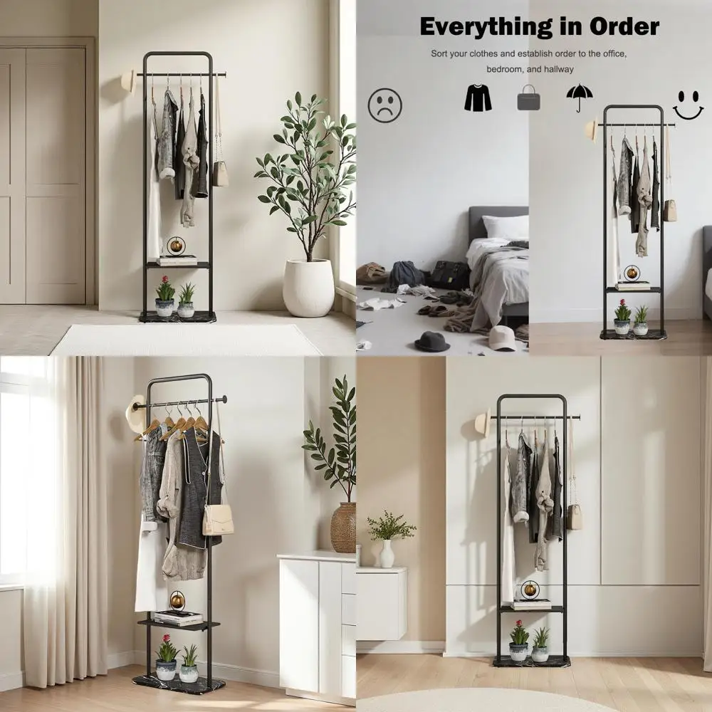 Sturdy Marble-Base Metal Coat Stand, Freestanding for Outerwear and Bags, 19.7 Black
Sturdy Marble-Base Metal Coat Stand, Freestanding for Outerwear and Bags, 19.7 Black