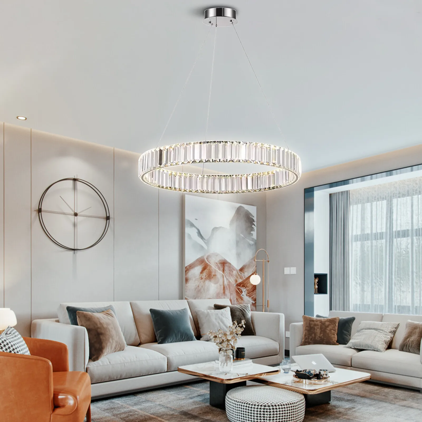 Create Elegant Ambiance! 95W Crystal Pendant Light with 80cm Shade & 3 Color Temperatures, Perfect for Dining Room
Create Elegant Ambiance! 95W Crystal Pendant Light with 80cm Shade & 3 Color Temperatures, Perfect for Dining Room