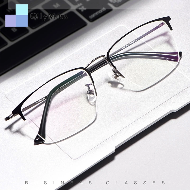 OLLYMURS Ultralight Business Retro Fashion Eyewear Half Frame Pure Titanium Myopia Hyperopia Optical Glasses Frame Men 8017JX
OLLYMURS Ultralight Business Retro Fashion Eyewear Half Frame Pure Titanium Myopia Hyperopia Optical Glasses Frame Men 8017JX