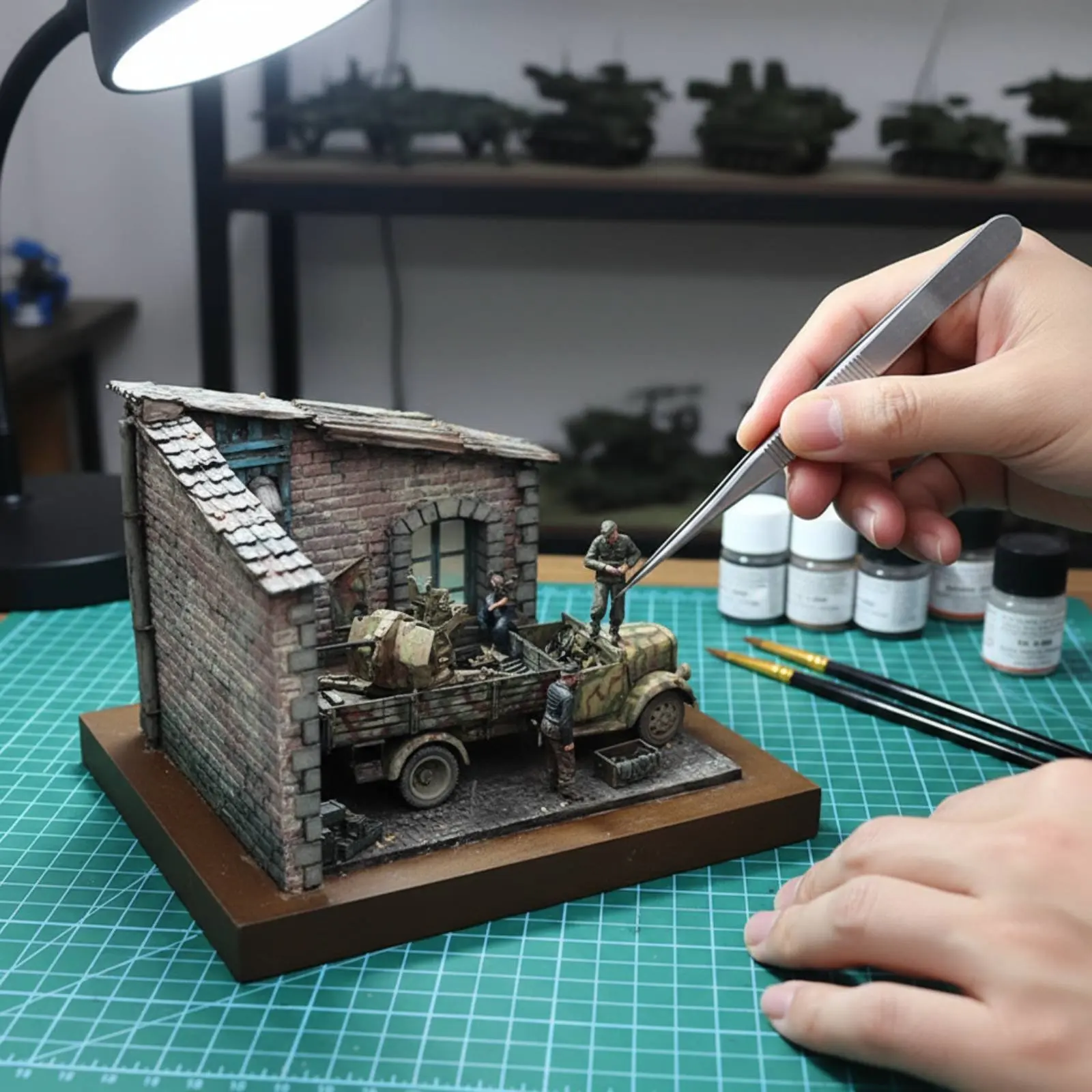 Brick House Model Base High Intricacy Yard Scene Display Base 1:35 Building Scene Display Unpainted Scene Display Ruins House
Brick House Model Base High Intricacy Yard Scene Display Base 1:35 Building Scene Display Unpainted Scene Display Ruins House