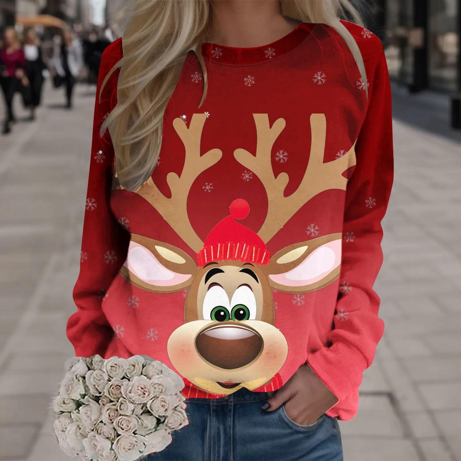 Top with Sleeve Womens Merry Christmas Print O Neck Sweatshirt Round Neck Fit Pullover Tops Suitable Hooded Sweatshirt Women
Top with Sleeve Womens Merry Christmas Print O Neck Sweatshirt Round Neck Fit Pullover Tops Suitable Hooded Sweatshirt Women