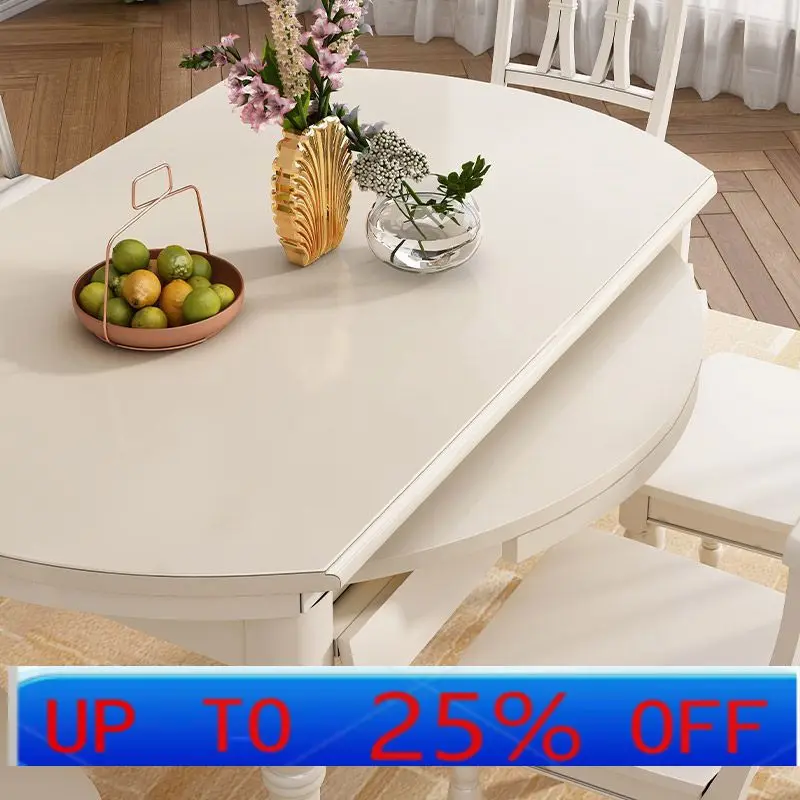 LMM retractable dining table American fully retractable cream wind small apartment white round table
LMM retractable dining table American fully retractable cream wind small apartment white round table