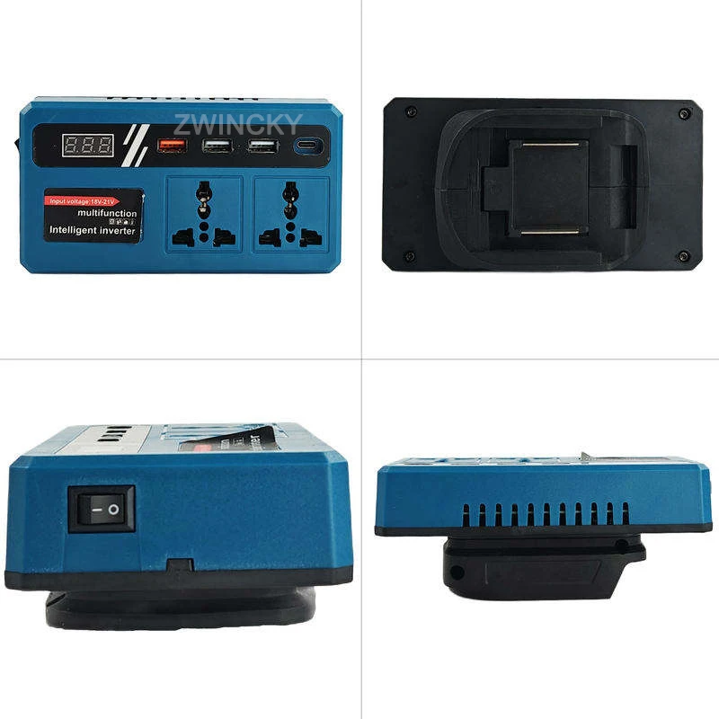 For Makita/Dewalt/Milwaukee 18V Battery DC 18V To AC 220V Inverter With 2 Plug Port, USB Type C Port Multifunctional Inverter
For Makita/Dewalt/Milwaukee 18V Battery DC 18V To AC 220V Inverter With 2 Plug Port, USB Type C Port Multifunctional Inverter