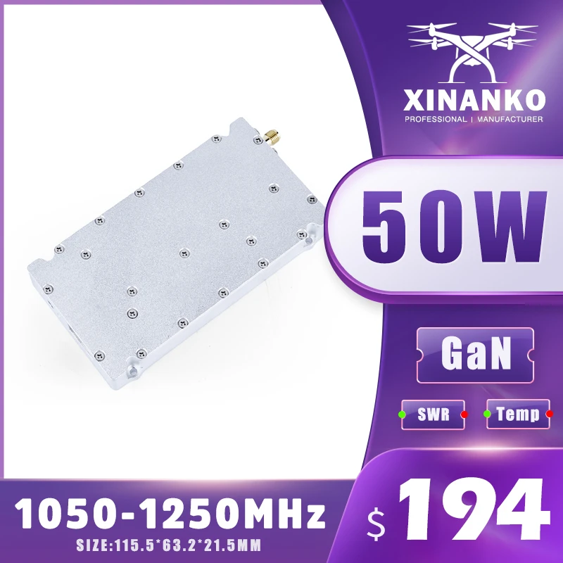 50 Вт 1050-1250 МГц модуль счетчика дрона MCU система 433 МГц 900 МГц 1,2G 2,4G 5,8G модуль дрона БПЛА модуль усилителя мощности защиты
50 Вт 1050-1250 МГц модуль счетчика дрона MCU система 433 МГц 900 МГц 1,2G 2,4G 5,8G модуль дрона БПЛА модуль усилителя мощности защиты