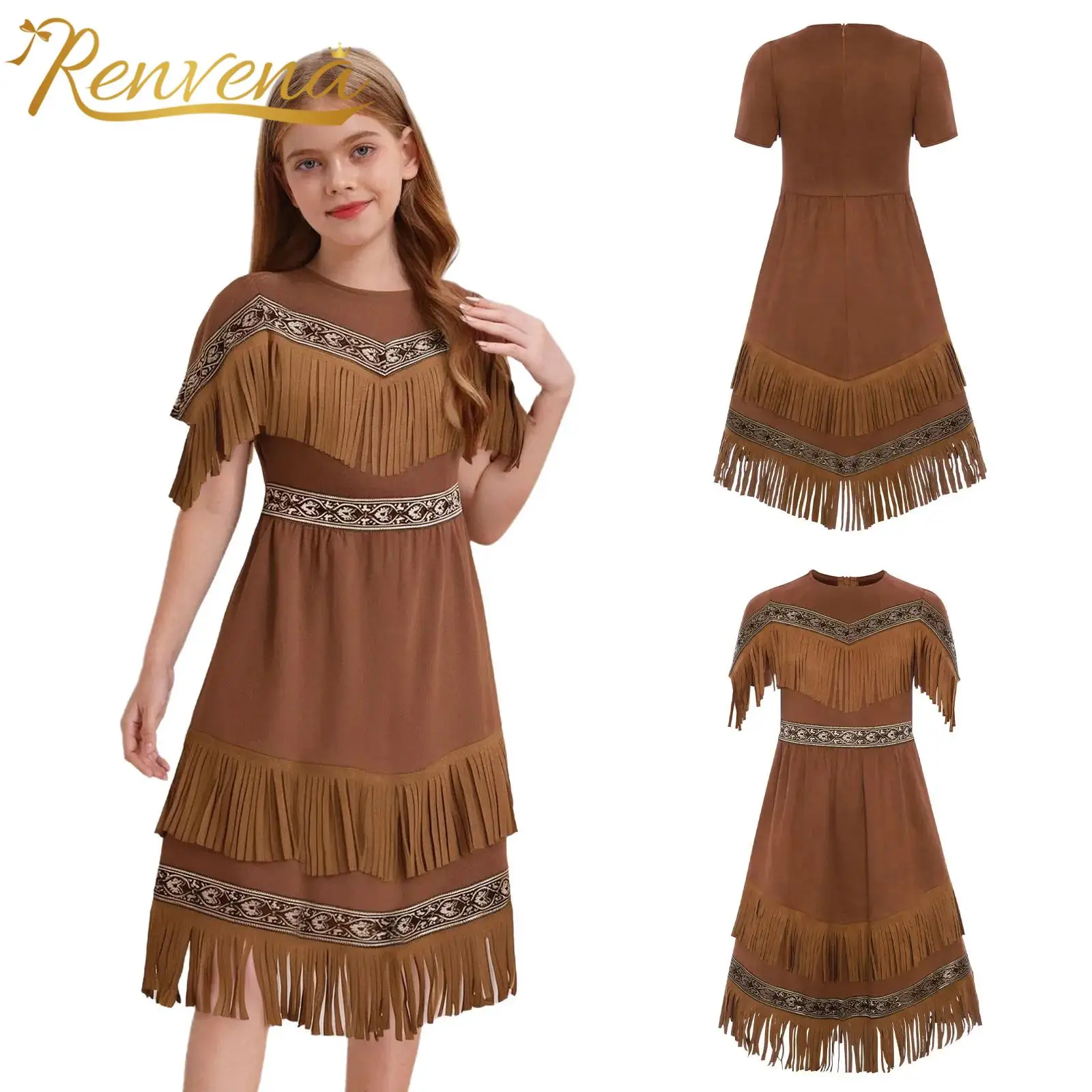 Kids Girls Fringe Tassels Princess Dress Indigenous American Indians Costumes Hem Native American Costume Halloween Fancy Dress
Kids Girls Fringe Tassels Princess Dress Indigenous American Indians Costumes Hem Native American Costume Halloween Fancy Dress