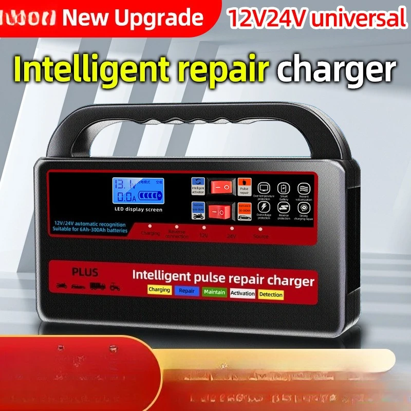 Умное импульсное зарядное устройство для автомобильных аккумуляторов 12В/24В, автоматическое зарядное устройство для легковых и грузовых автомобилей
Умное импульсное зарядное устройство для автомобильных аккумуляторов 12В/24В, автоматическое зарядное устройство для легковых и грузовых автомобилей