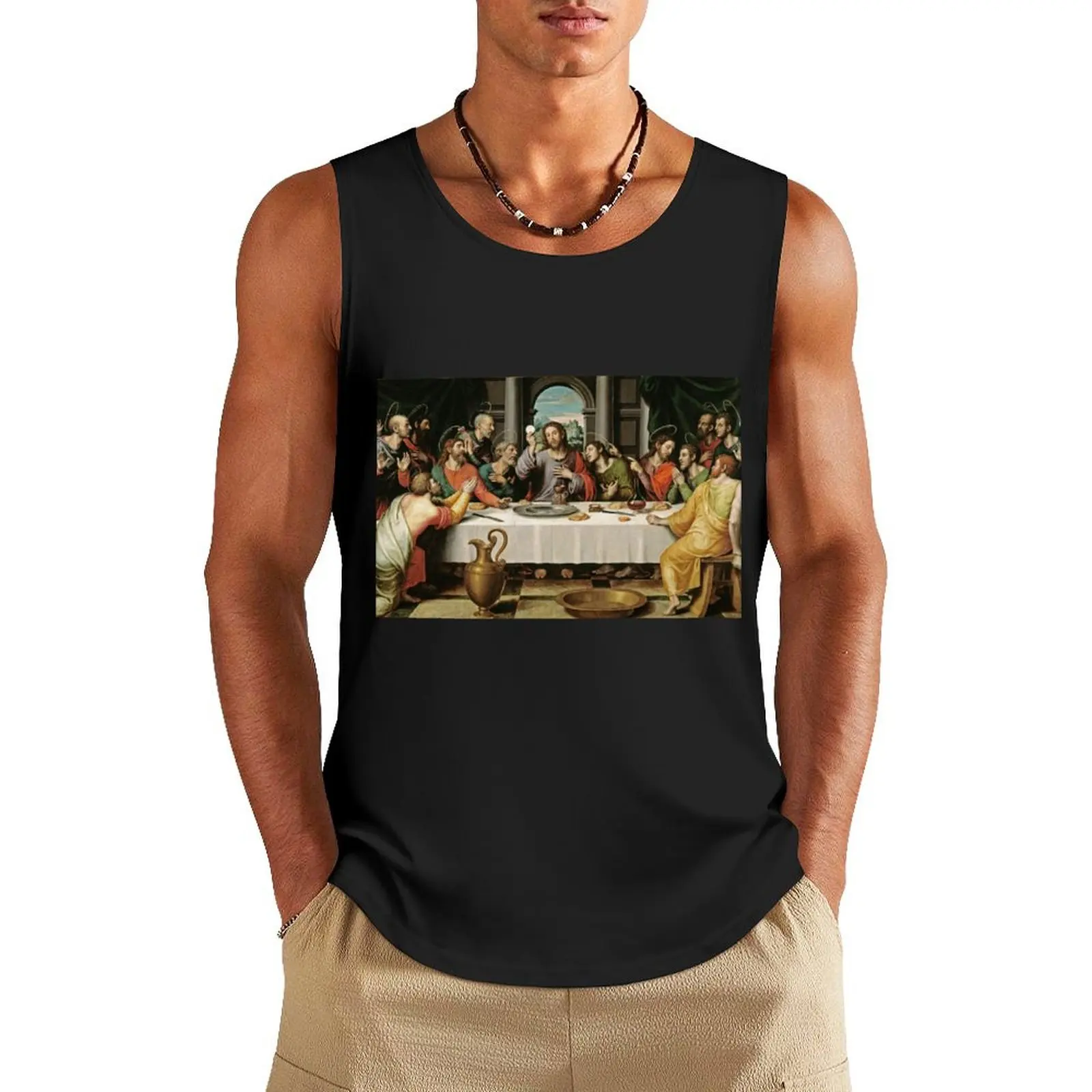 The Last Supper (Ultima Cena) by Joan de Joanes (c. 1562) Tank Top T-shirt sports bodybuilding man Male clothes 
The Last Supper (Ultima Cena) by Joan de Joanes (c. 1562) Tank Top T-shirt sports bodybuilding man Male clothes