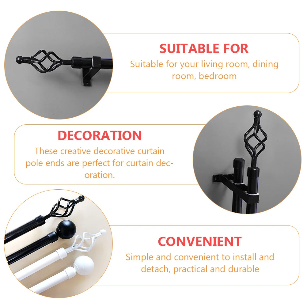 2Pcs Iron Curtain Rod End Caps Creative Texture for Living Room Bedroom Accessories Curtain Rod End Decor
2Pcs Iron Curtain Rod End Caps Creative Texture for Living Room Bedroom Accessories Curtain Rod End Decor