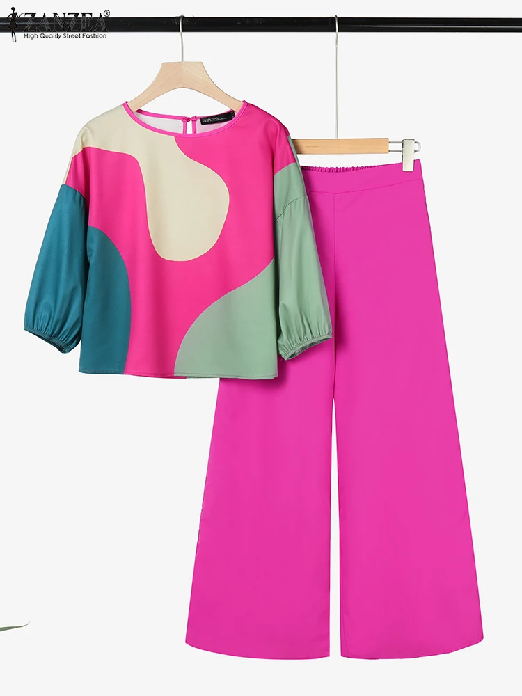 ZANZEA Summer 3/4 Sleeve Printed Blouse Loose Pant Sets Women Fashion Matching Sets 2pcs Holiday Outfits Bohemain Tracksuits
ZANZEA Summer 3/4 Sleeve Printed Blouse Loose Pant Sets Women Fashion Matching Sets 2pcs Holiday Outfits Bohemain Tracksuits