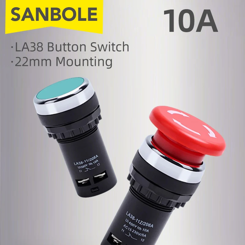 10A 380V Кнопочный переключатель LA38-11 Ручка поворотной аварийной остановки Грибовидная головка Самоблокирующийся сброс Мгновенный 1NO1NC/2NO
10A 380V Кнопочный переключатель LA38-11 Ручка поворотной аварийной остановки Грибовидная головка Самоблокирующийся сброс Мгновенный 1NO1NC/2NO