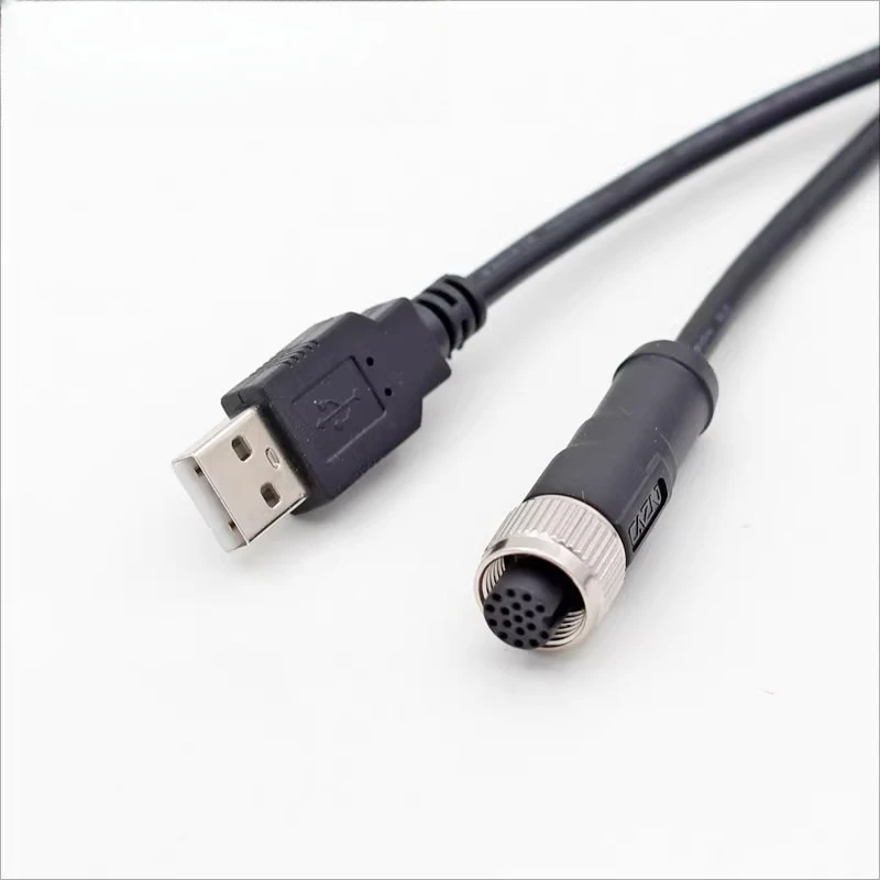Aviation plug M12 adapter 17P hole female head shield A buckle to USB interface IP67 waterproof connector
Aviation plug M12 adapter 17P hole female head shield A buckle to USB interface IP67 waterproof connector