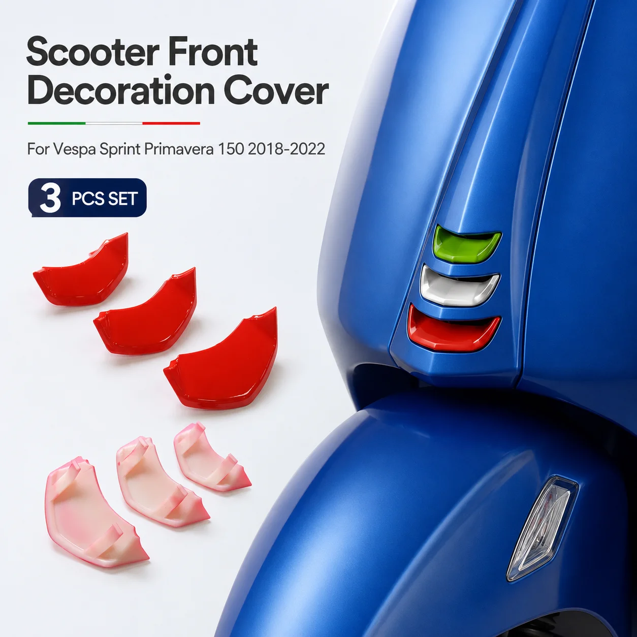 Front Decoration Cover for Vespa Sprint Primavera 150 2018-2022 Scooter Front Trim Cover 3PCS
Front Decoration Cover for Vespa Sprint Primavera 150 2018-2022 Scooter Front Trim Cover 3PCS