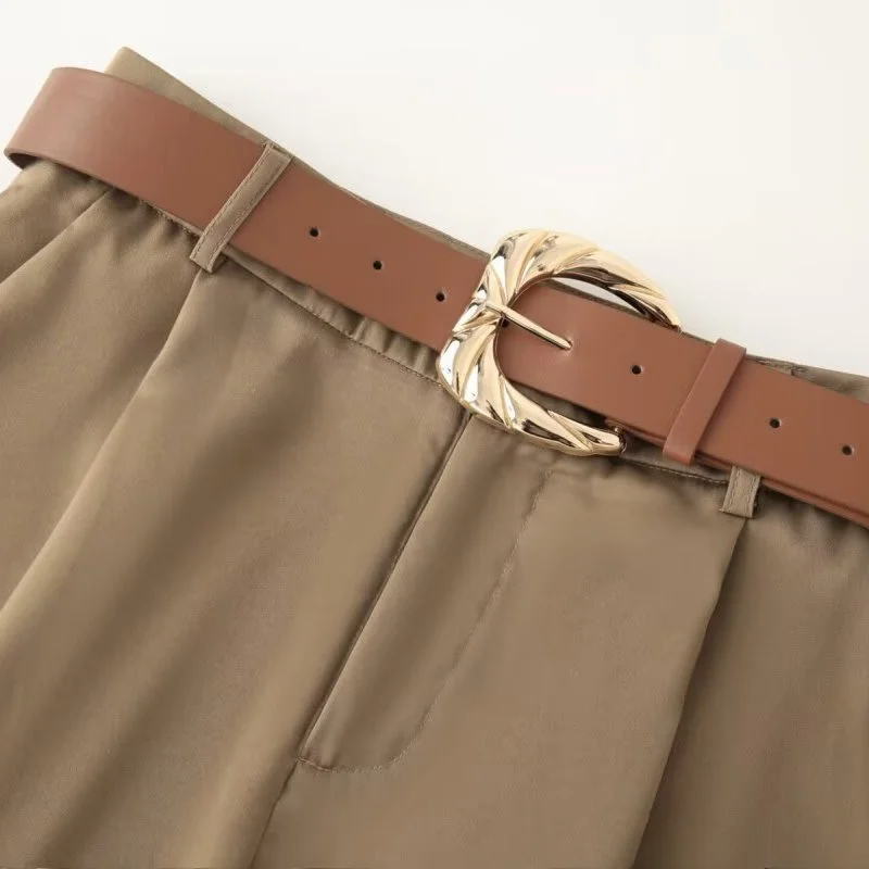 ZBZA Spring New Women's Faion Design Belted Silk Satin Wide Leg Pants Commute Sle Long Sve Collar Polyester Fiber
ZBZA Spring New Women's Faion Design Belted Silk Satin Wide Leg Pants Commute Sle Long Sve Collar Polyester Fiber
