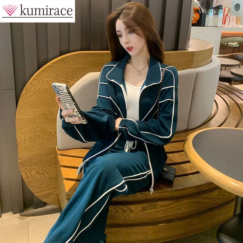 Large Fashion Set Women's Autumn Sports Fashionable High Waist Wide Leg Pants Casual Two Piece Set Clothes for Women Pant Sets
Large Fashion Set Women's Autumn Sports Fashionable High Waist Wide Leg Pants Casual Two Piece Set Clothes for Women Pant Sets