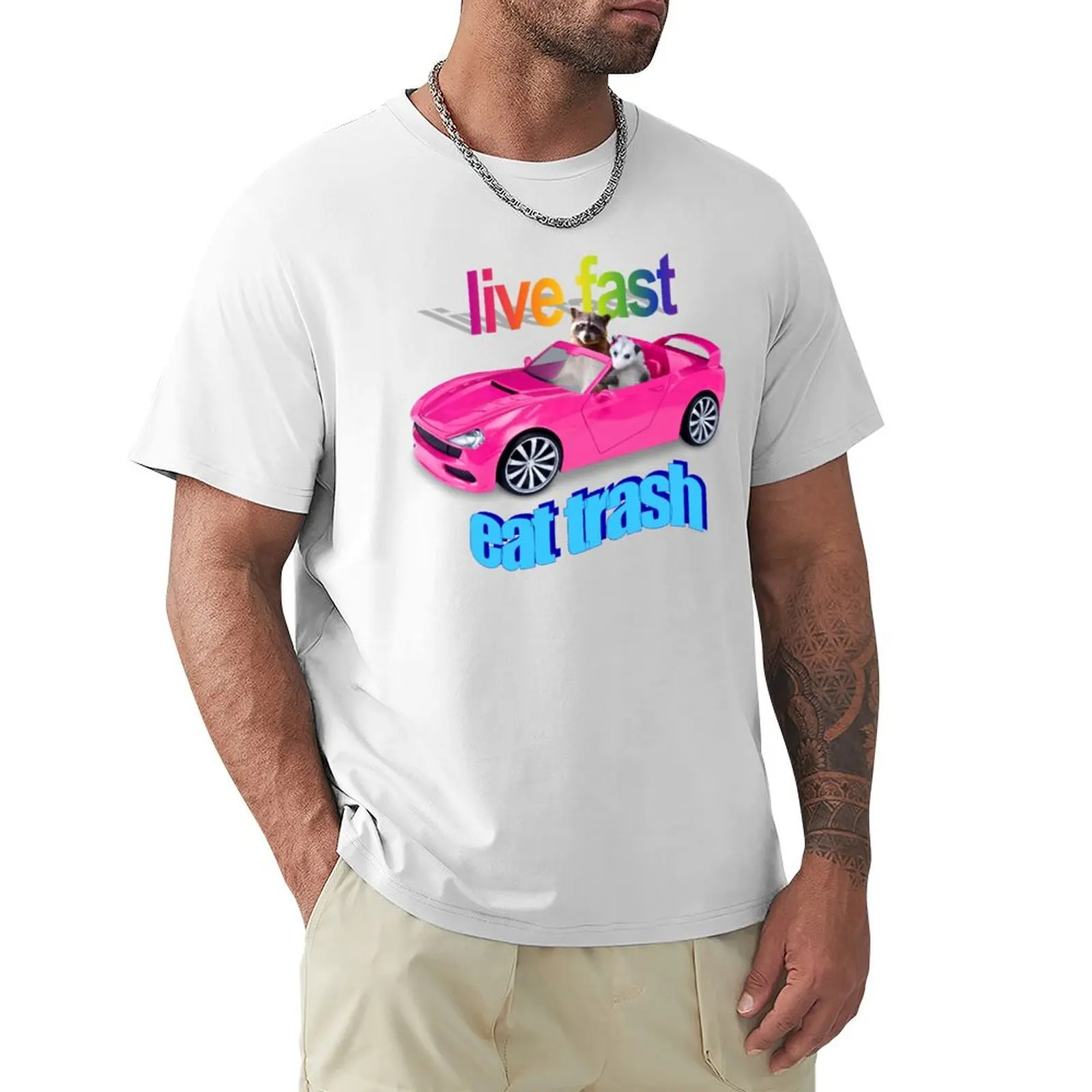 Life fast, eat trash raccoon possum word art T-shirt cute tops anime mens champion t shirts
Life fast, eat trash raccoon possum word art T-shirt cute tops anime mens champion t shirts