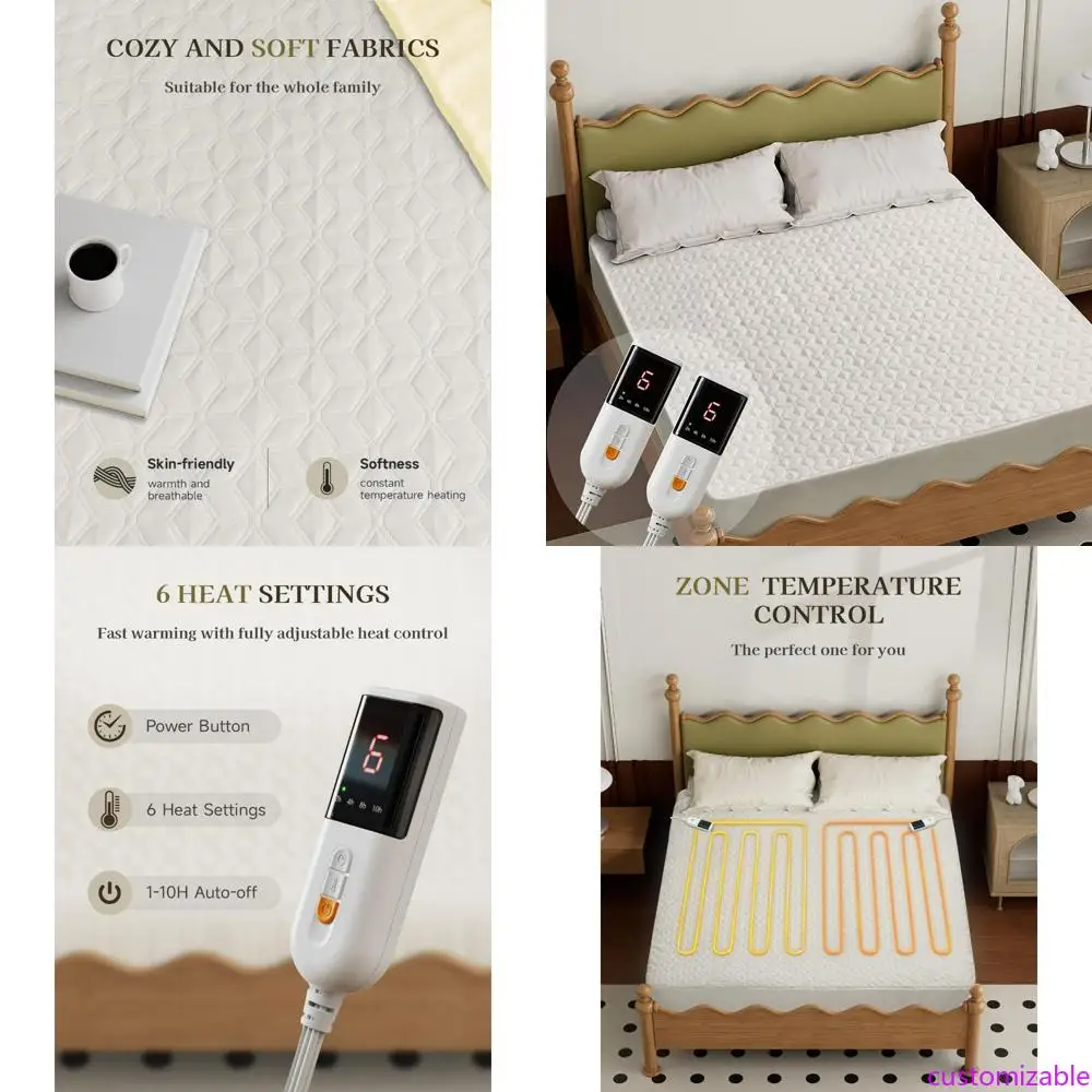 Наматрасник с подогревом размера «queen-size» с двойным управлением — электрический коврик для матрасов до 15, 6 настроек нагрева и 10-часовое автоматическое отключение
Наматрасник с подогревом размера «queen-size» с двойным управлением — электрический коврик для матрасов до 15, 6 настроек нагрева и 10-часовое автоматическое отключение