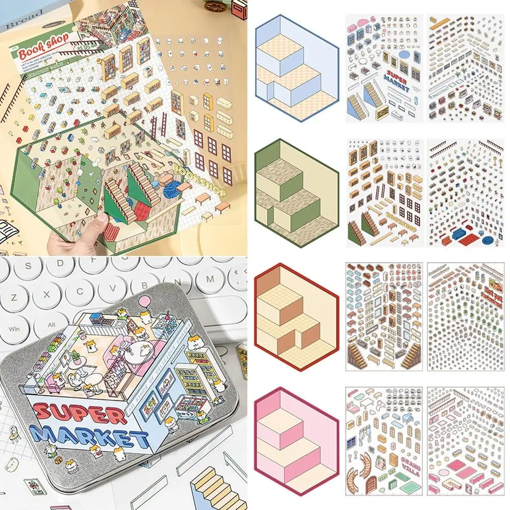Kawaii Cartoon 3D Landscape Stickers PET Scrapbook Visual Stacking Stickers Multicolor Game DIY Scene Poster Gift
Kawaii Cartoon 3D Landscape Stickers PET Scrapbook Visual Stacking Stickers Multicolor Game DIY Scene Poster Gift