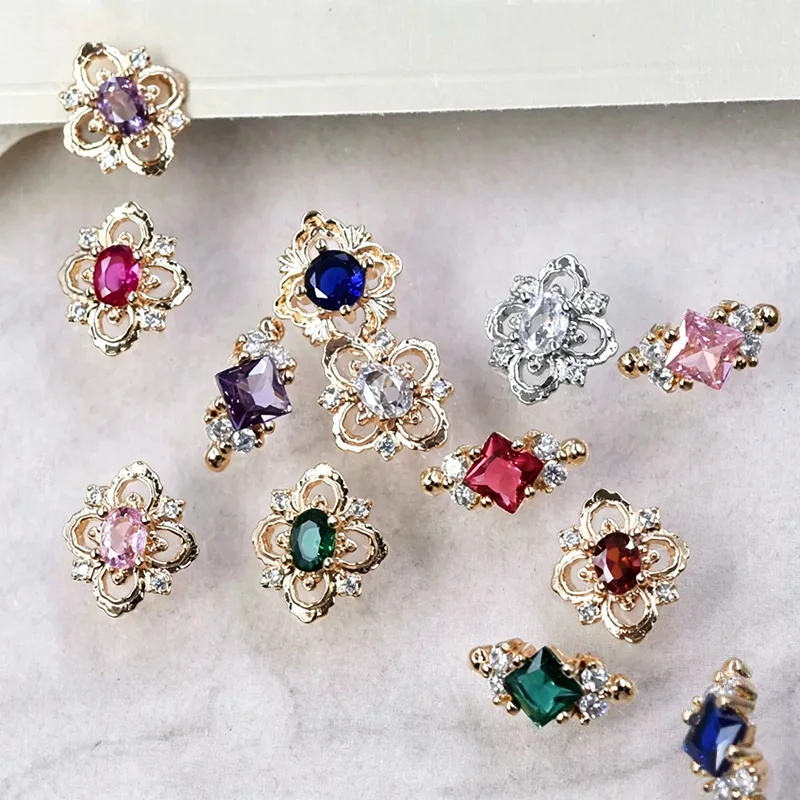 10 Pieces Luxury Sparkling Palace Style Zircon Nail Charms, High Color Retention Copper Alloy Nail Art Decorations
10 Pieces Luxury Sparkling Palace Style Zircon Nail Charms, High Color Retention Copper Alloy Nail Art Decorations