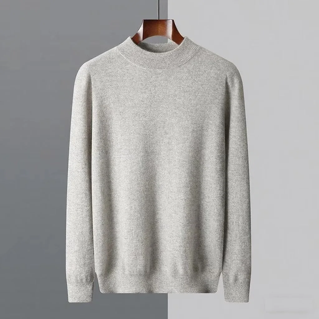 New Elegant Half High Collar Pullover Shirt Men 100% Merino Wool Sweater Autumn Winter Warm Knit Business Tops Man Wool Sweater
New Elegant Half High Collar Pullover Shirt Men 100% Merino Wool Sweater Autumn Winter Warm Knit Business Tops Man Wool Sweater