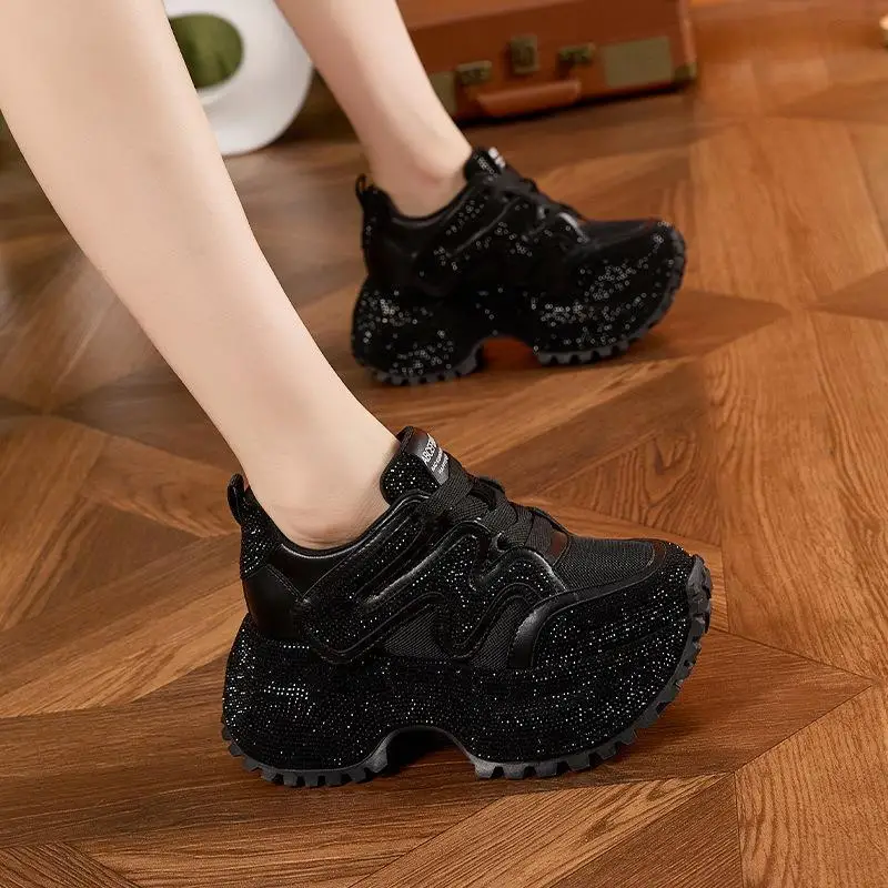 Women's Sport Shoes Increased Height Leather Thick Bottom Old Dad Shoes New Model Diamond Small Size Casual round Toe
Women's Sport Shoes Increased Height Leather Thick Bottom Old Dad Shoes New Model Diamond Small Size Casual round Toe