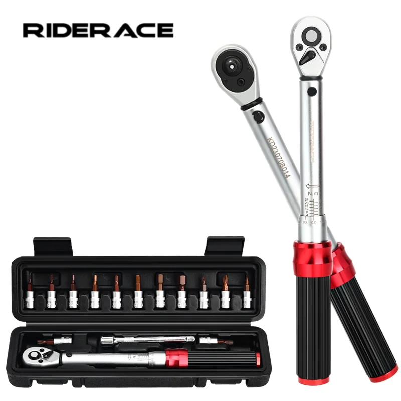 RIDERACE Bicycle Torque Wrench Set Bike Allen Key Tool 15Pcs 1/4" 2-24Nm Dual Direction Socket Spanner Pro Motorcycle Repair Kit
RIDERACE Bicycle Torque Wrench Set Bike Allen Key Tool 15Pcs 1/4" 2-24Nm Dual Direction Socket Spanner Pro Motorcycle Repair Kit