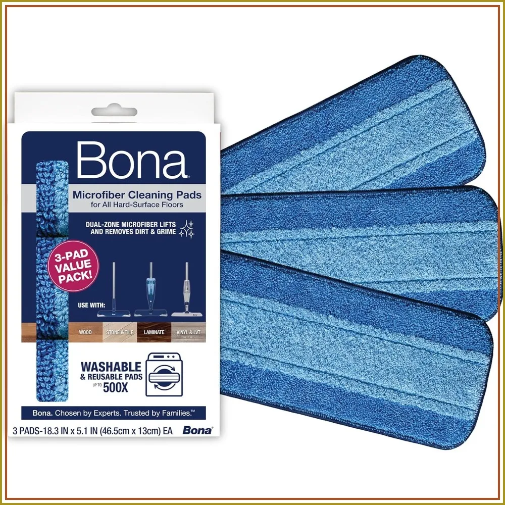 Microfiber Mop Pads for Hardwood & Hard Floors - 3-Pack - Dual Zone Cleaning - Washable 500 Times
Microfiber Mop Pads for Hardwood & Hard Floors - 3-Pack - Dual Zone Cleaning - Washable 500 Times